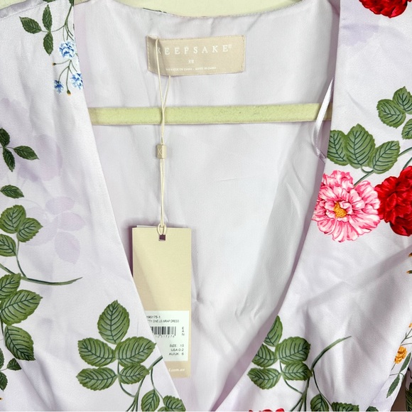 $170 NWT Keepsake Pretty One Wrap Dress Lilac Floral XS - Picture 8 of 14